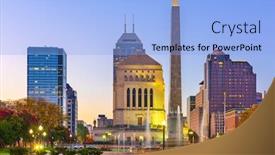  Presentation with indiana - Audience pleasing PPT theme consisting of indianapolis-indiana-usa-war-memorials backdrop and a light blue colored foreground