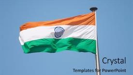  Presentation with india flag - Colorful PPT theme enhanced with india's national flag backdrop and a light blue colored foreground