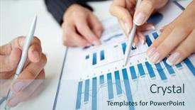  Presentation with team work - Presentation theme consisting of indicator - close-up shot of a graph background and a light blue colored foreground