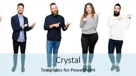  Presentation with people collage - Slide deck enhanced with indicator - collage of people over white background and a light blue colored foreground