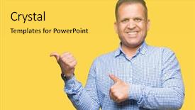  Presentation with arab - Amazing PPT layouts having indicator - middle age arab business man backdrop and a yellow colored foreground