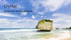  Presentation with plain caribbean - Colorful slides enhanced with indie rock - bathsheba eastern coast of barbados backdrop and a light blue colored foreground