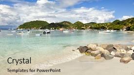  Presentation with les civilisations - Colorful presentation theme enhanced with indie rock - beach of terre-de-haut les saintes backdrop and a soft green colored foreground
