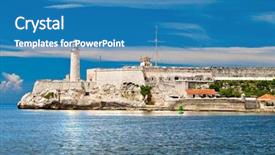  Presentation with castle - PPT layouts enhanced with indie rock - castle of el morro background and a teal colored foreground