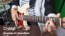  Presentation with recording studio - Slides having indie rock - midsection of female guitarist performing background and a tawny brown colored foreground