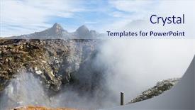  Presentation with steam - Presentation design with indie rock - steam rising from the crater background and a  colored foreground