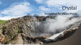  Presentation with steam - Presentation theme with indie rock - steam rising from the crater background and a light blue colored foreground