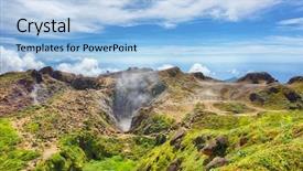  Presentation with steam - Presentation with indie rock - steam rising from the crater background and a light blue colored foreground