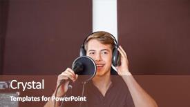  Presentation with singer - Beautiful slides featuring indie rock - young male singer performing backdrop and a  colored foreground