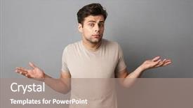  Presentation with gray - Audience pleasing theme consisting of shirt isolated over gray backgound backdrop and a coral colored foreground