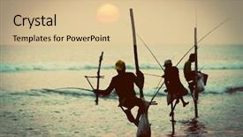  Presentation with indigenous - Slide deck enhanced with indigenous - silhouettes of the traditional stilt background and a lemonade colored foreground