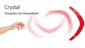  Presentation with indigenous australia - Audience pleasing slide deck consisting of indigenous australia - hand and boomerang isolated backdrop and a white colored foreground