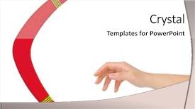  Presentation with indigenous australia - Theme enhanced with indigenous australia - hand and boomerang isolated background and a white colored foreground