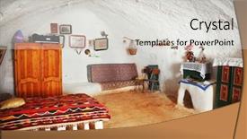  Presentation with indigenous - Beautiful PPT theme featuring indigenous culture - interior in the village backdrop and a light gray colored foreground