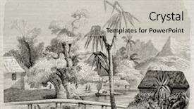  Presentation with indigenous - Amazing slide deck having indigenous plants - tahiti island old view created backdrop and a  colored foreground