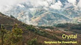  Presentation with indigenous plants - Theme consisting of indigenous plants - typical landscape on the way background and a tawny brown colored foreground