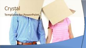  Presentation with heads - Beautiful slide set featuring individual behaviour - couple with cardboard boxes backdrop and a lemonade colored foreground