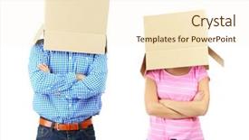  Presentation with heads - Audience pleasing PPT theme consisting of pop-up book with vintage backdrop and a gray colored foreground