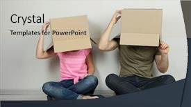  Presentation with thinking heads - Presentation design enhanced with tangerine - citrus fruits fresh orange tangerins background and a yellow colored foreground.