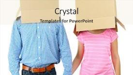  Presentation with behaviour - Slide set featuring individual behaviour - couple with cardboard boxes background and a lemonade colored foreground