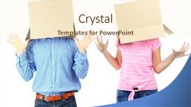  Presentation with heads - Slide set enhanced with sign reads business ethics background and a light gray colored foreground