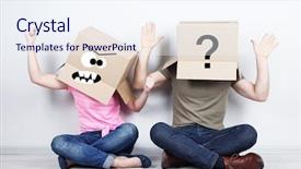  Presentation with behaviour - Colorful presentation enhanced with individual behaviour - couple with cardboard boxes backdrop and a sky blue colored foreground