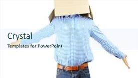  Presentation with cardboard - Presentation theme consisting of individual behaviour - man with cardboard box background and a  colored foreground