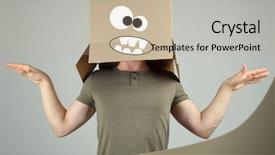  Presentation with cardboard - Theme enhanced with individual behaviour - man with cardboard box background and a mint green colored foreground