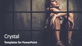  Presentation with behaviour - Amazing theme having individual behaviour - troubled teenager girl behind bars backdrop and a dark gray colored foreground