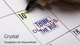  Presentation with think - Slide set having individual differences development - think outside the box background and a light gray colored foreground