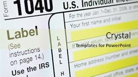  Presentation with tax income - Beautiful presentation theme featuring individual income tax forms backdrop and a blonde colored foreground