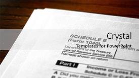  Presentation with tax income - Presentation theme with individual income taxes forms tax background and a light gray colored foreground