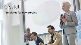  Presentation with college seminar hall - Beautiful presentation featuring individual meeting - businesswoman giving presentation in seminar backdrop and a white colored foreground