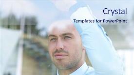  Presentation with birth jesus stained glass window - PPT theme consisting of individual meeting - view from behind glass businessman background and a sky blue colored foreground