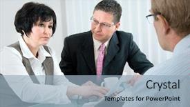  Presentation with divorce - Theme consisting of individual meeting - woman and her lawyer background and a light blue colored foreground