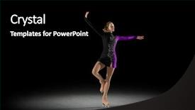  Presentation with figure skating - Presentation enhanced with individual performance - young girl figure skater half-isolated background and a  colored foreground