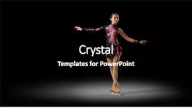  Presentation with figure skating - Slide deck with individual performance - young girl figure skater half-isolated background and a  colored foreground