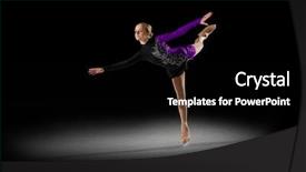  Presentation with figure skating - Beautiful theme featuring individual performance - young girl figure skater half-isolated backdrop and a  colored foreground