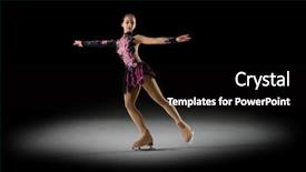  Presentation with figure skating - Beautiful slide deck featuring individual performance - young girl figure skater half-isolated backdrop and a  colored foreground