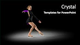  Presentation with figure skating - Beautiful slide deck featuring individual performance - young girl figure skater half-isolated backdrop and a black colored foreground