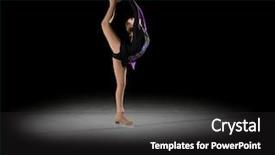  Presentation with figure skating - PPT theme with individual performance - young girl figure skater half-isolated background and a  colored foreground