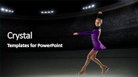  Presentation with figure skating - Slides featuring individual performance - young girl figure skater background and a  colored foreground