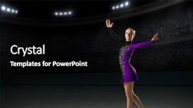  Presentation with figure skating - Beautiful presentation design featuring individual performance - young girl figure skater backdrop and a  colored foreground