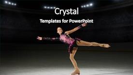 Presentation with figure skating - Presentation design featuring individual performance - young girl figure skater background and a black colored foreground