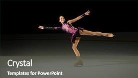  Presentation with ice - Theme enhanced with individual performance - young girl figure skater background and a dark gray colored foreground