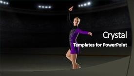  Presentation with figure skating - Audience pleasing PPT theme consisting of individual performance - young girl figure skater backdrop and a black colored foreground