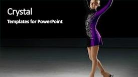  Presentation with figure skating - Presentation theme featuring individual performance - young girl figure skater background and a  colored foreground