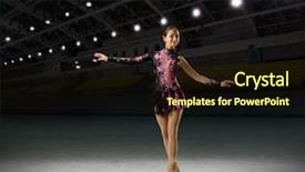  Presentation with figure skating - Slide set featuring individual performance - young woman figure skater background and a  colored foreground