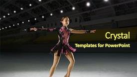  Presentation with sports - Amazing PPT theme having individual performance - young woman figure skater backdrop and a  colored foreground