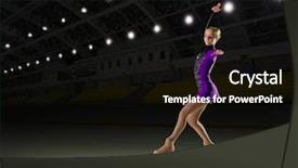  Presentation with figure skating - Amazing slide deck having individual performance - young woman figure skater backdrop and a  colored foreground